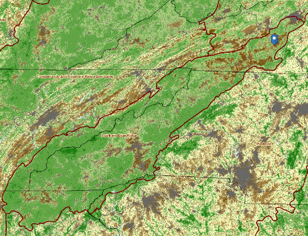The Southern Blue Ridge reslient lands mapped by TNC